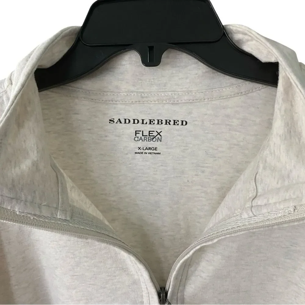 Saddlebred Men's Gray & White Quarter-Zip Pullover Sweater Size XL